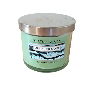 Slatkin & CO Candle Mint Chocolate Single Wick 4 Oz Glass Jar Green NEW • $15.94