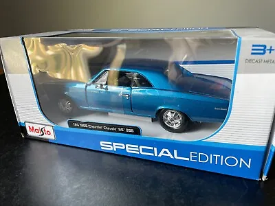 1966 Chevrolet Chevelle SS 396 Maisto Special Edition Blue 1:24 Man Cave • $34.99