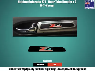 HOLDEN COLORADO Z71 - DOOR TRIM DECALS STICKERS - BLACK & RED X 2 • $10.95