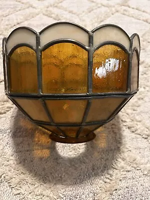Vintage Stained Glass Hurricane Lamp Style Shade • $30