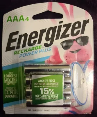 ENERGIZER AAA POWER PLUS RECHARGEABLE BATTERIES 1.2V   800mAh   NiMH - 4 PACK • $11.75