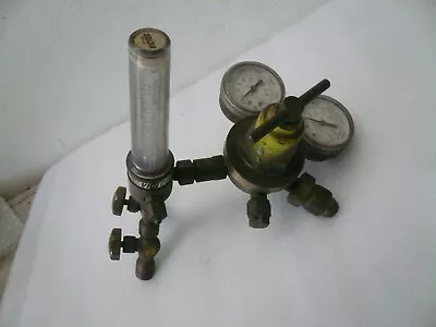 Victor Brass 0707 Oxygen Regulator With Victor FM 371 Argon/ Helium Flowmeter • $300