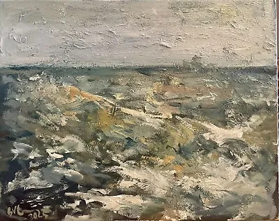$50 • Buy Ocean Seascape Nautical Antique Impressionism Style Gloucester Oil Painting