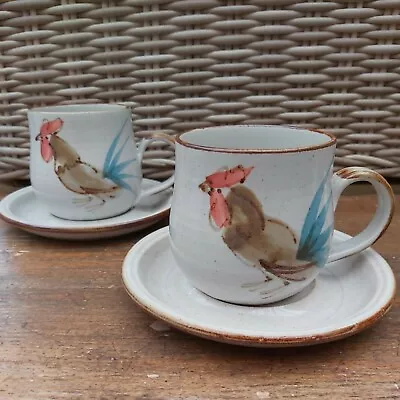 £8 • Buy Grayshott Pottery Cockerel Cup And Saucer Pair