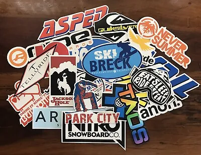 Snowboard Ski Sticker Pack Lot Aspen Breakenridge Jackson Hole Burton Ride Anon • $15