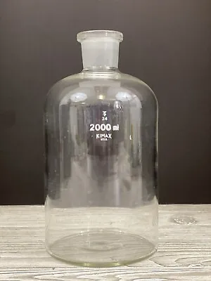 VTG KIMAX 2000mL  Single Neck Flat Bottom  Lab Flask USA /r • $59