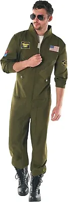 Mens Air Force Pilot Jumpsuit Costume Sunglasses Adult Aviator Flight Suit S-XL • $40.95