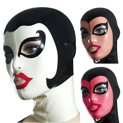 Latex Hood Handmade Rubber Drama Cosplay Maid Mask Full Cover Headgear Club Wear • £62.40