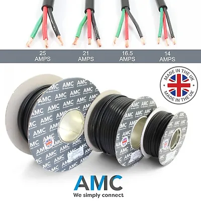 Automotive 3 Core PVC Cable 12v / 24v Thin Wall Wire Red Black Green -LED Lights • £19.95