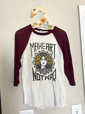 Obey Baseball Shirt Make Art Not War Women’s Xs • $15.99