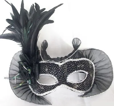 £36.50 • Buy Handmade Mask W Feather Rose Details Masquerade Ball Party Wall Decoration Show