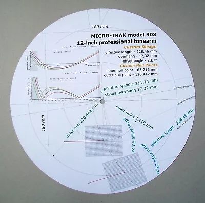 Micro Trak 303 Custom Designed Tonearm Cartridge Stylus Alignment Protractor • $29.99