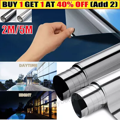 One Way Mirror Window Film Heat UV Reflective Privacy Tint Foil For Home Office • £5.94