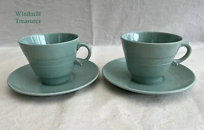 £11.99 • Buy Pair Woods Ware Beryl Vintage Breakfast Cups & Saucers - Good Condition -utility