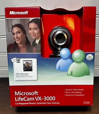 NEW Microsoft Windows Live Messenger LifeCam VX-3000 USB 2.0 Webcam PC NOS • $15.25