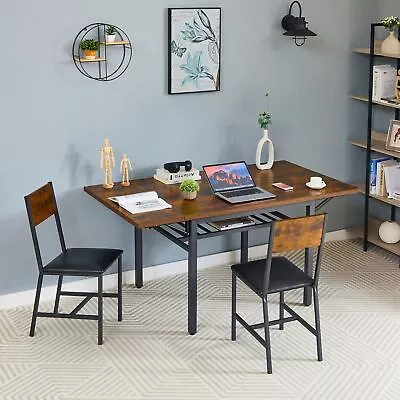 Folding Dining Table 1.2 Inches Thick Table Top Dining Room Rectangular Brown • $179.89