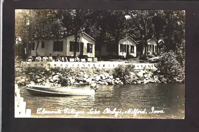 Milford Iowa IA 1940s RPPC Clements Cottages Lake Okoboji Ladies Chairs Shor • $11.98