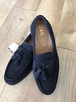$142.49 • Buy New Mens Zara Light Leather Loafers Shoes Dark Navy Size 7 