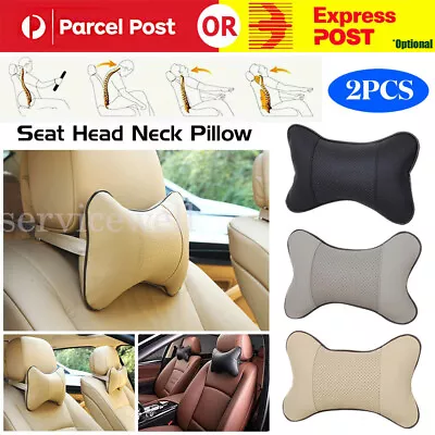 $12.68 • Buy 2x Car Seat Support Cushion Head Neck Rest Pad Travel Comfort Headrest Pillow