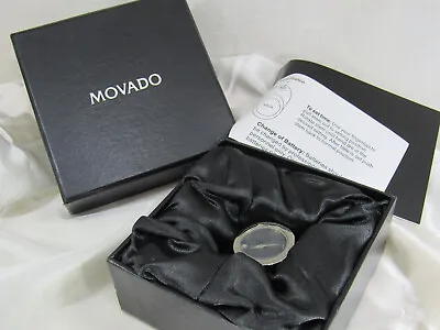 Movado Mini Oblique Miniature Desk Clock Chrome Silver  In Box • $22