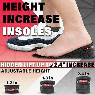 $6.99 • Buy Men Women Invisible Height Increase Insoles Heel Lift Taller Shoe Inserts Pad US
