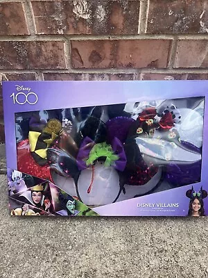 New Disney 100 Mouse Ears VILLAINS Headband 5 Pk Ursula Queen Maleficent Cruella • $43.99