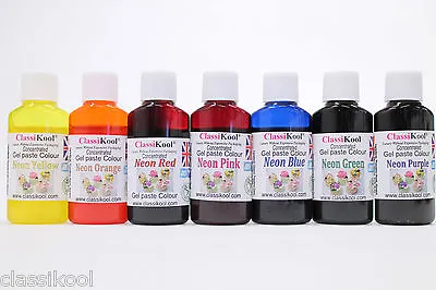 £11.99 • Buy Classikool 30ml Neon Gel Food Colouring Sugarpaste Icing Dye: Any 1, 3, 5 Or 7