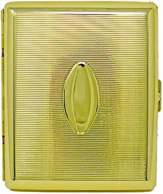 Gold Oval (20 100s) Etched MetalPlated Cigarette Case & Stash Box • $18.99