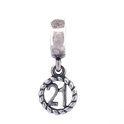 PANDORA Sterling Silver 21st Birthday Dangle  Charm Bead 790496 RETIRED • £28.91