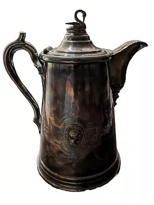 1858 Meriden Britannia Silver Plated Double Wall Pitcher 13  Tall • $79