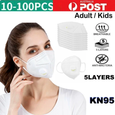 $12.34 • Buy N95 KN95 Mask Disposable Respirator Face Masks 5 Layers Surgical Mask With Valve