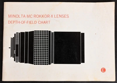 $48.80 • Buy Original Minolta MC Rokkor X Lenses DOF Chart - Excellent