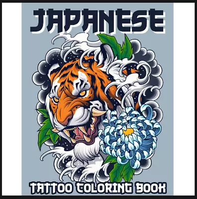 Japanese Tattoo Coloring Book Japanese Art Coloring Book With Tattoo Design • £9.86