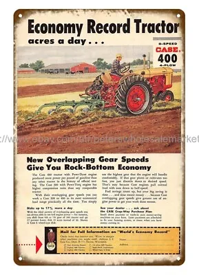 Indoor Wall Plaque 1955 Case 400 Tractor Farm Machinery Metal Tin Sign • $18.93