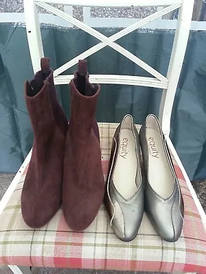 £5.50 • Buy Ladies Clarks Narrative Boots Uk 6 + Ladies Equity England Made Shoes Size 6.5