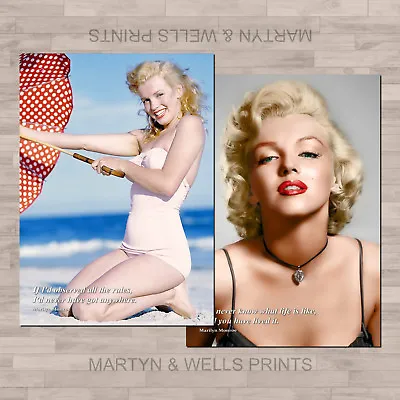 Marilyn Monroe Prints. A4 Canvas Paper Poster Prints. Portraits And Quotes. • £5.45