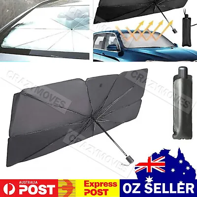 Car Sunshade Umbrella Front Window Visor Sun Shade Cover Black-Large VIC • $14.81