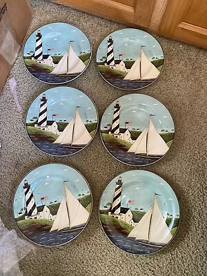 Sakura Warren Kimble Coastal Breeze  Salad Plates Set Of Six • $24