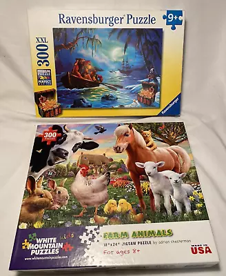 Lot 2 Ravensburger White Mountain 300 Pieces Complete Pirates Farm Animals • $17.99