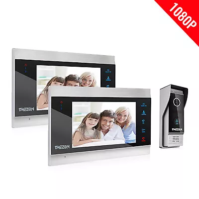TMEZON 1080P Video Doorbell Door Chime Intercom Entry System 2x7'' LCD Monitor • $123.99