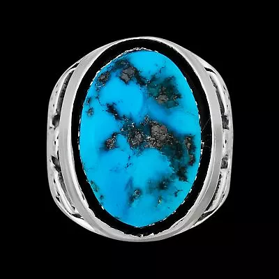 925 Silver Kingman Turquoise Ring • Navajo Artisan • Size 11.75 • Handmade Ring • $112