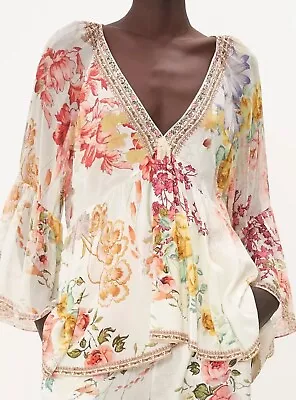 Camilla Blouse - Romantic Rites Raglan Sleeve  With Ruffle Size L -preloved • $275