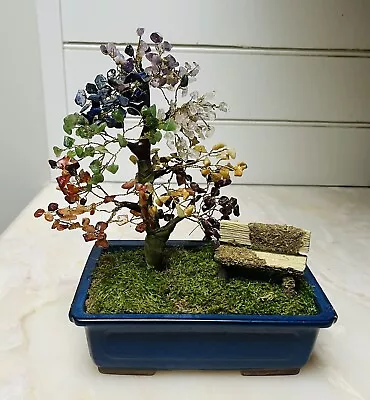 Vintage Gem Tree Of Life Bonsai Ceramic Handmade Art Arrangement-Signed/Dated • $24.95