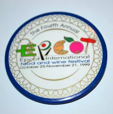 Disney 4th Annual Epcot Food & Wine Festival Oct 23-Nov 21 1999 Button Pin • $12.99