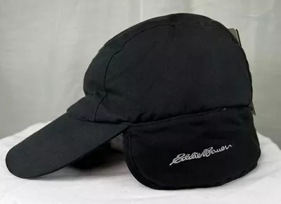 NWT Eddie Bauer Down Trapper Fill Insulated Water Repellent Lined Black Hat S/M • $19.99