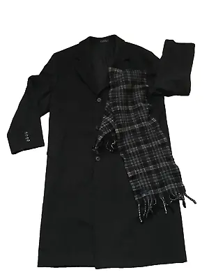 Weatherproof Italian Cashmere Blend Trench Coat Charcoal Gry W TH Scarf  Sz 52 • $61.99