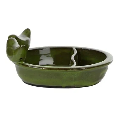£18.10 • Buy Fallen Fruits Small Green Oval Bird Bath/Feeder - Ceramic