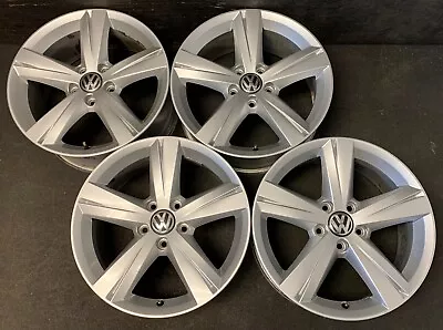 (4) VW Volkswagen Passat Original Silver Wheels Rims + Caps 17  Hollander 69928 • $549