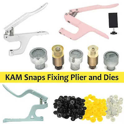 Kam Snaps Installation Dies Set With ZYT Table Top Plier T3 T5 T7 T15 Size • £9.99