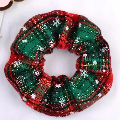 Christmas 4.3 Inch Tartan  Hair Band Scrunchie Ponytail Brand New • £1.95